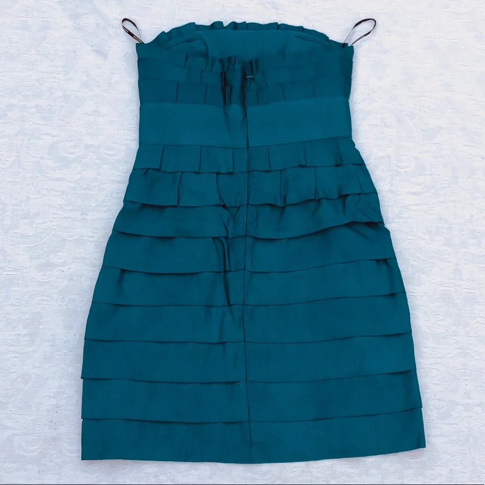 PHEOBE Couture*Teal Blue Strapless Dress US 2 - Picture 4 of 5